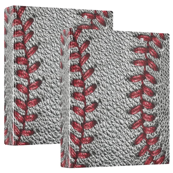 Baseball LeatherRound Ring Binder 3 Ring 1.5 inch 200 Sheet Clipboard File Folder for School Office