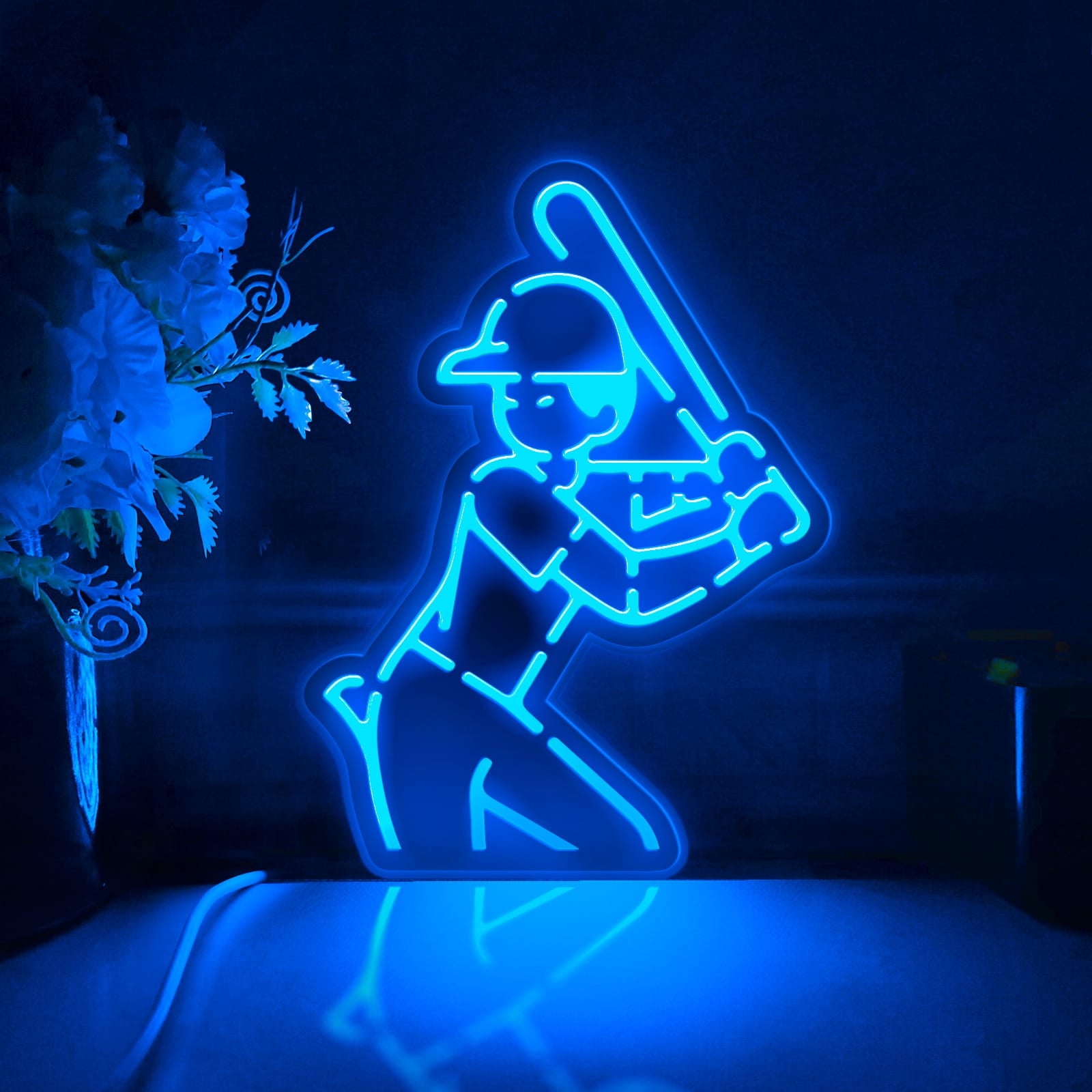 Baseball Led Light Box, Dimmable Neon-Like Light Signs USB Power for ...