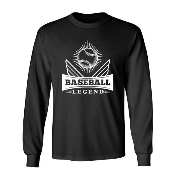 Baseball Legend Sarcastic Humor Novelty Men's Long Sleeve Shirts