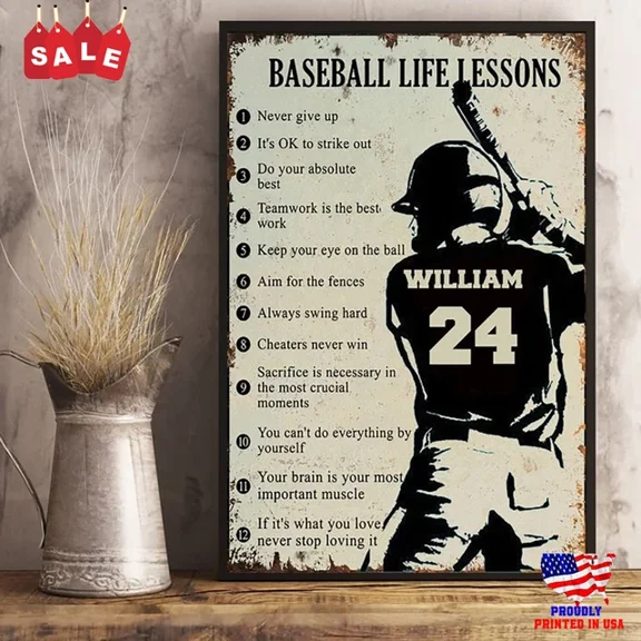 Baseball Life Lessons Vertical Poster Baseball Life Lessons Poster Baseball Poster