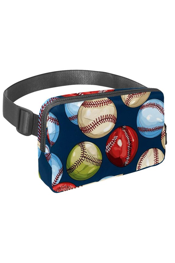 Baseball Lightweight Adjustable Waist Bag with Extension Strap - Unisex Sling Bag for Travel and Outdoor Activities
