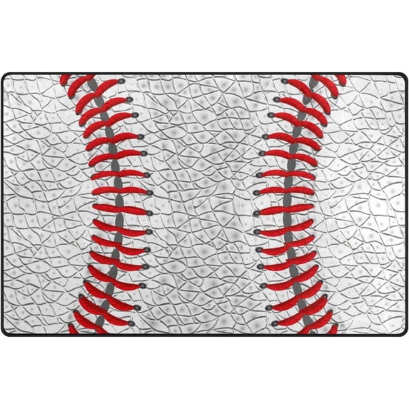 Baseball Lines Area Rugs Colorful Large Non-Slip Floor Mat Decorative Carpets Doormat for Kitchen Living Dining Dorm Playing Room Bedroom 60 x 39inch
