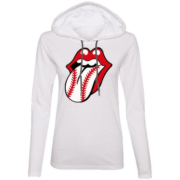 Baseball Lips Ladies' Long Sleeve T-Shirt Hoodie