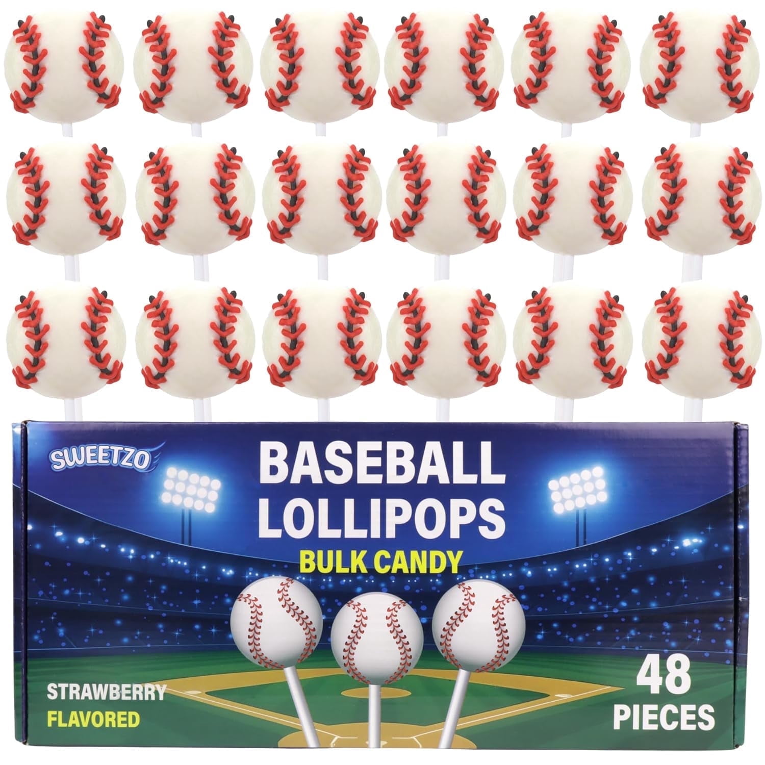 Would Sign Language Count Sweetzo, Bulk Baseball Lollipops, 48 count, Strawberry Flavored ...