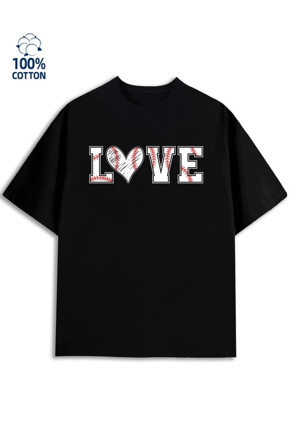 Baseball Love Tee for men lovers black Comfortable activewear, perfect for gifts y2k Christmas Funny Unisex Shirt Graphic tshirts Classic Unisex Shirt Cotton tshirts