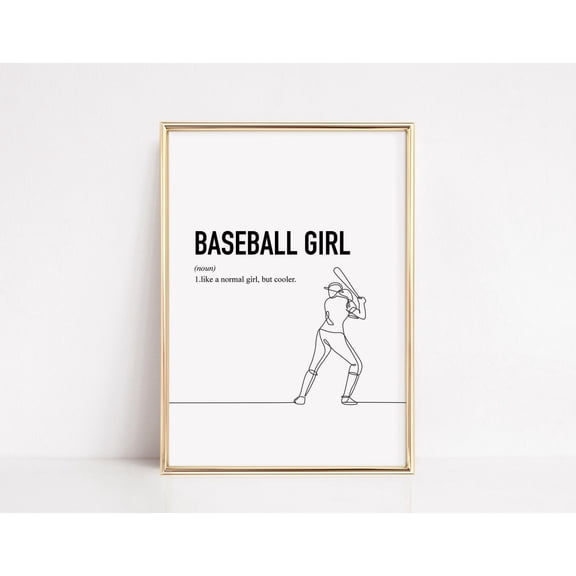 Baseball Lover Gift Baseball Poster Baseball Team Gifts For Girls, Teenage Girl Decor, College Room Decors Home Decor, 12x18 UNFRAMED