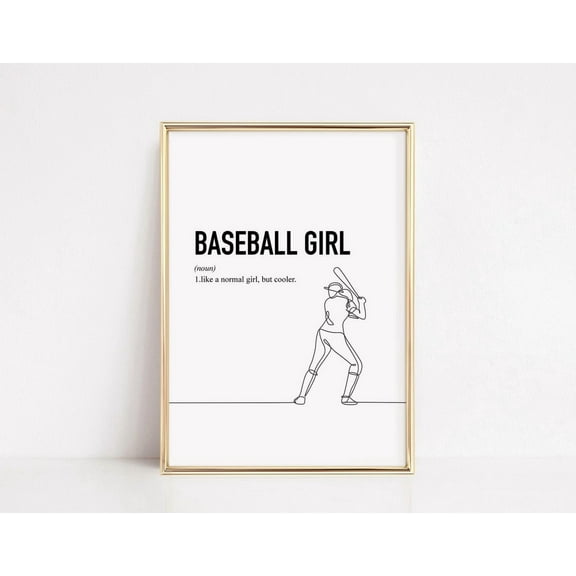 Baseball Lover Gift Baseball Poster Baseball Team Gifts For Girls, Teenage Girl Decor, College Room Decors Home Decor UNFRAMED Poster, Wall Art for Decor, Present, 8x12