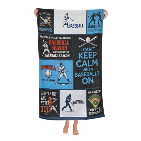 Baseball Lovers Bath Towel Soft and Highly Absorbent for Adults