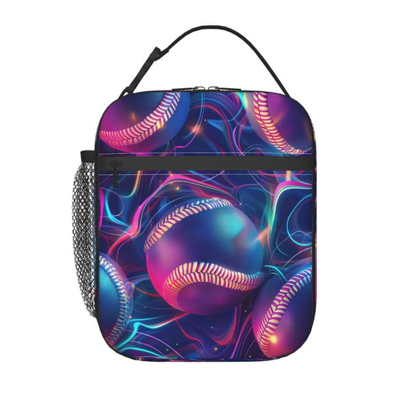 Baseball Lunch Box Reusable Portable Lunch Bag Tote Bag for Work Picnic Hiking