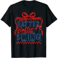 thumbnail image 1 of Baseball Mama Batter Swing Coquette Game Day T Shirt Size S-5XL, 1 of 5