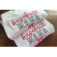 thumbnail image 1 of Baseball Mama Bow Sweatshirt | Hanes EcoSmart Ash | Red & Navy Embroidery, 1 of 4
