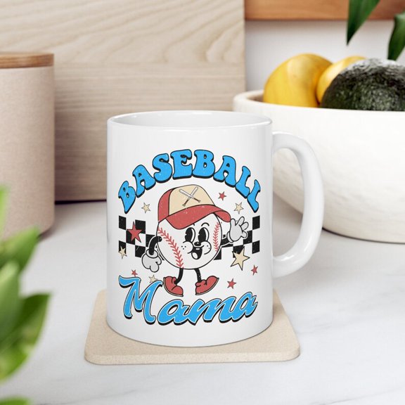 Baseball Mama Ceramic Mug R StY1Le, Team Mom Gift