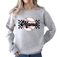 thumbnail image 1 of Baseball Mama Checkered Baseball Mom Sweatshirt Women Gift for Softball Mom Gray Sweatshirt Adult Large, 1 of 6
