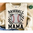 thumbnail image 1 of Baseball Mama , Checkered Glitter Design TSHIRT All Size S-5XL, 1 of 5