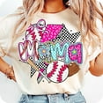 thumbnail image 1 of Baseball Mama Coquette T-Shirt, Preppy Baseball Tee, Brushstroke Baseball Shirt, Baseball Bow Tee, Baseball Mama Shirt, Game Day T-Shirt, 1 of 5