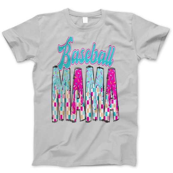 Baseball Mama Graphic T-Shirt Baseball Mom Shirt Colorful Tshirt Cute Game Day Top Proud Sports Mother Outfit