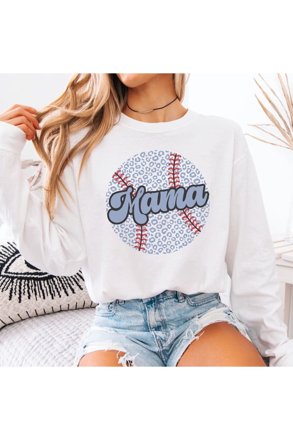 Baseball Mama, Leopard Baseball Mama Sweater, Baseball Mama Sweatshirt, Baseball Lover Mother Day Gift, Trendy Mother Day Gift, TballFull Size S-5XL