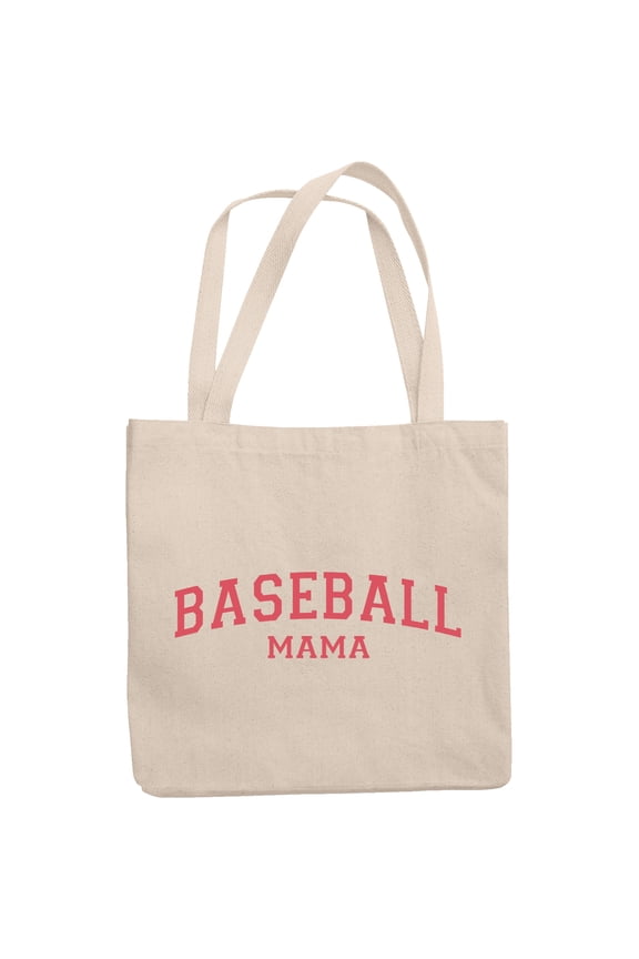 Baseball Mama, Mother of Baseball Player Themed Merch Gift, 12oz Canvas Tote Bag