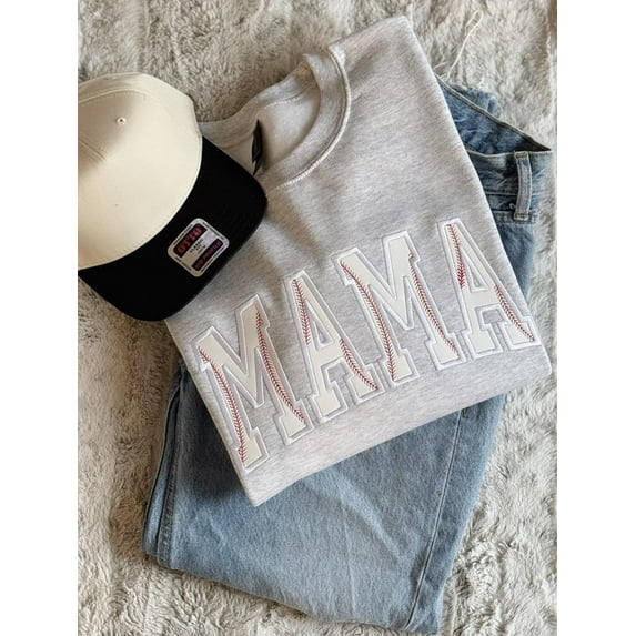 Baseball Mama Sweatshirt / Baseball Mama Embroidered Sweatshirt / Baseball Embroidered Sweatshirt / Baseball Mom Shirt