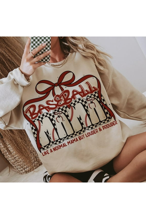 Baseball Mama Sweatshirt, Coquette Bow Pullover, Cheer Baseball Mom Sweater, Game Day Fan Top, Sports Mom Gift Sweatshirt