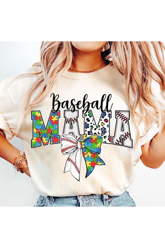 Baseball Mama T-Shirt, Autism Baseball Coquette Bow T-Shirt, Autism Awareness Coquette T-Shirt, Baseball Coquette Bow T-Shirt, Autism Advocate T-Shirt, Game Day, Vintage Birthday Gift