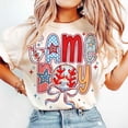 thumbnail image 1 of Baseball Mama T-Shirt, Game Day Coquette Shirt, Brushstroke Baseball Bow Tee, Preppy Sports Mom T-Shirt, Cute Baseball Fan Shirt, 1 of 5