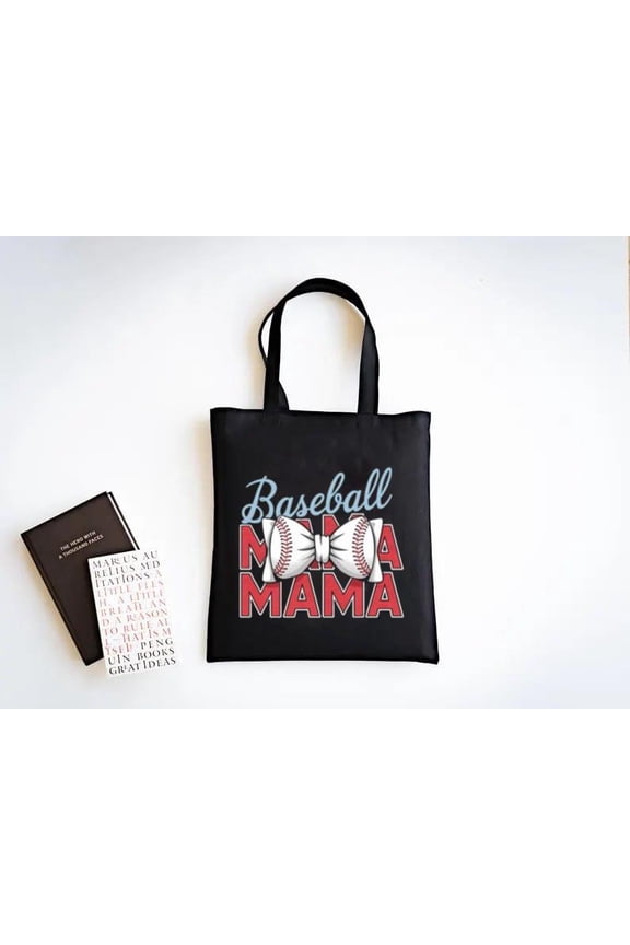 Baseball Mama Tote Bag with Bow for Mother's Day Fun, a gift just for you