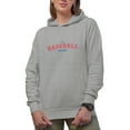 thumbnail image 1 of Baseball Mama in College or Varsity Font Merch Gift, Heather Grey Hooded Sweatshirt or Hoodie, 3XL, 1 of 5