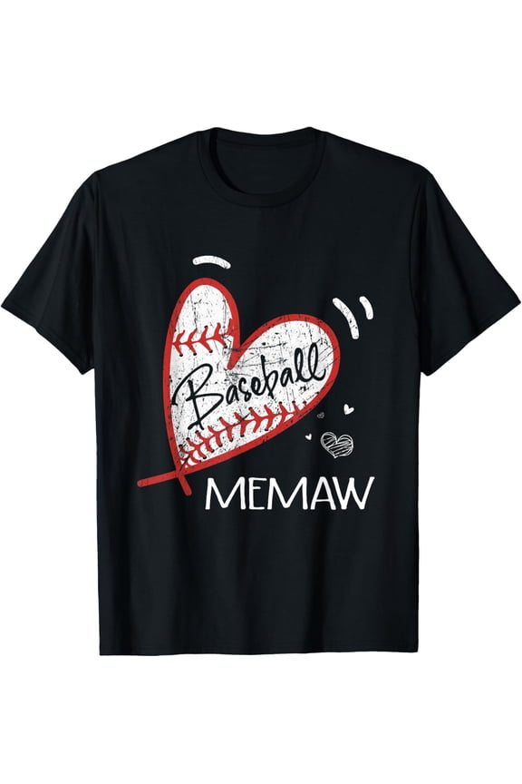 Baseball Memaw For Grandma Women Mother's Day Gifts T-Shirt