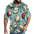 thumbnail image 1 of Baseball Men's Casual Short Sleeve Button Down Shirts - Printed Summer Beach Tops for Men and Women, 1 of 6