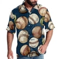 thumbnail image 1 of Baseball Men's Short Sleeve Casual Printed Button Down Beach Shirts Hawaiian Style Unisex Summer Shirt, 1 of 6