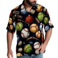 thumbnail image 1 of Baseball Men's Short Sleeve Hawaiian Beach Shirt Casual Printed Button Down Summer Unisex Casual Shirt, 1 of 6
