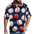 thumbnail image 1 of Baseball Men's Short Sleeve Poplin Shirts with Spread Collar Tops, Casual Printed Button Down Short Summer Beach Shirts for Men and Women, 1 of 6