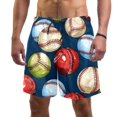 Baseball Men's Swim Trunks, Quick Dry Swimwear Bathing Suit Mesh Lining