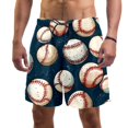 Baseball Men's Swim Trunks, Quick Dry Swimwear Bathing Suit Mesh Lining