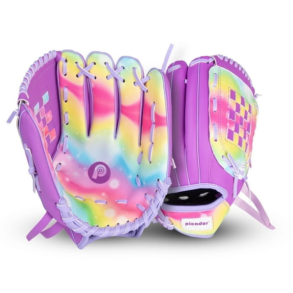 PP PICADOR Kids Youth Baseball Glove, Girls Softball Gloves, 10.5'' Tee Ball Glove for Training and Beginner Play Left Baesball Mitt Right Hand Throw