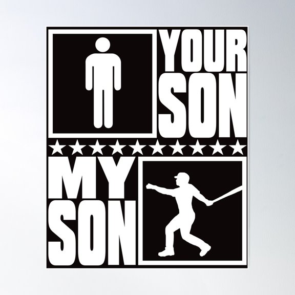 Baseball Mom And Dad Gift - My Son Vs Your Son Poster Wall Art, Modern Wall Decor For Living Room Bedroom, 16x24 UNFRAMED