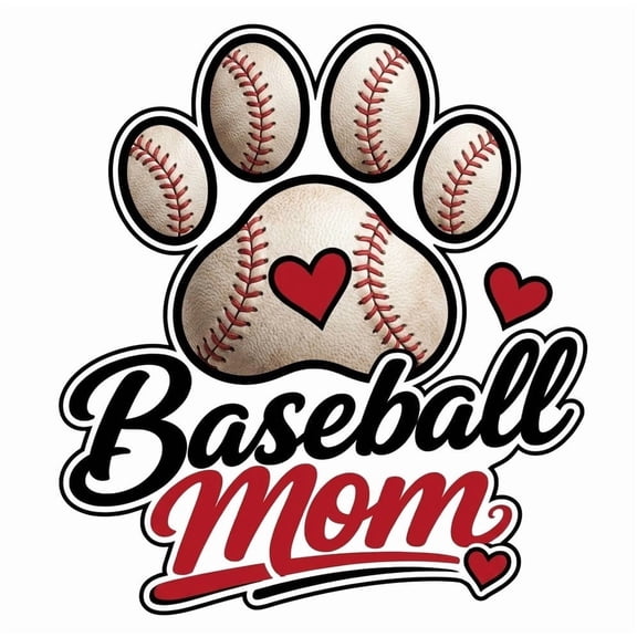 Baseball Mom Car Decal Custom Family Paw Print Sticker Vinyl Waterproof Window Bumper Decals Graphic Multi Pack Cute Sports Dog Lover Auto Accessories Gift for Her