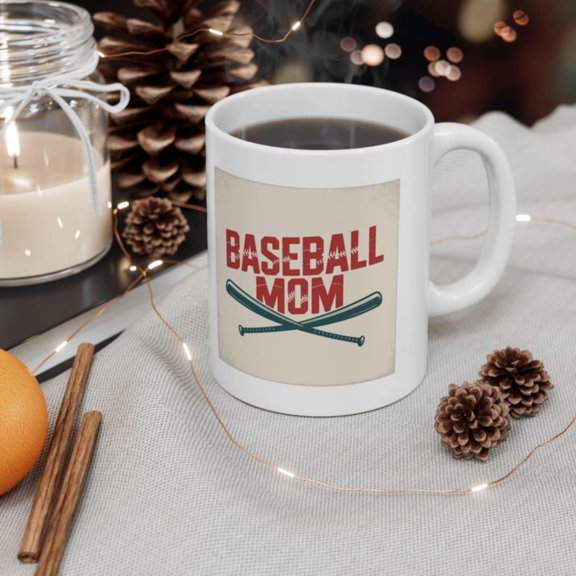 Baseball Mom Ceramic Mug, Spor Mom Gift, Mother's Day Coffee Cup, Gift Mom, Team Mom Mug, Cute Baseball Mug.
