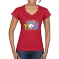 thumbnail image 1 of Baseball Mom Cheetah Glitter Sports Womenâ€™s Standard V-Neck Tee, Red, Medium, 1 of 5