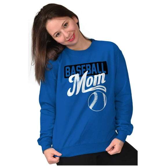 Baseball Mom Cute Proud Sports Mother Women Crewneck Sweatshirt Brisco Brands L