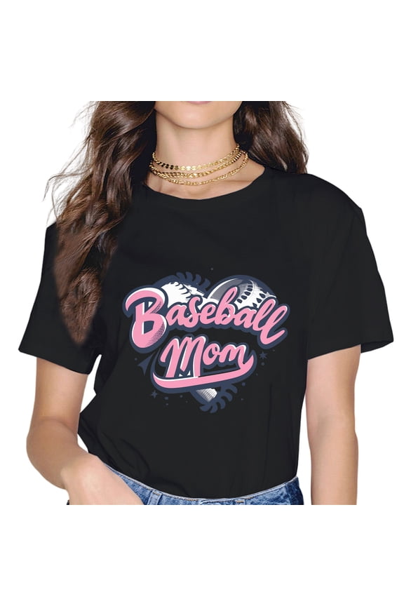 Baseball Mom Heart Gift for Sports Moms T-Shirt