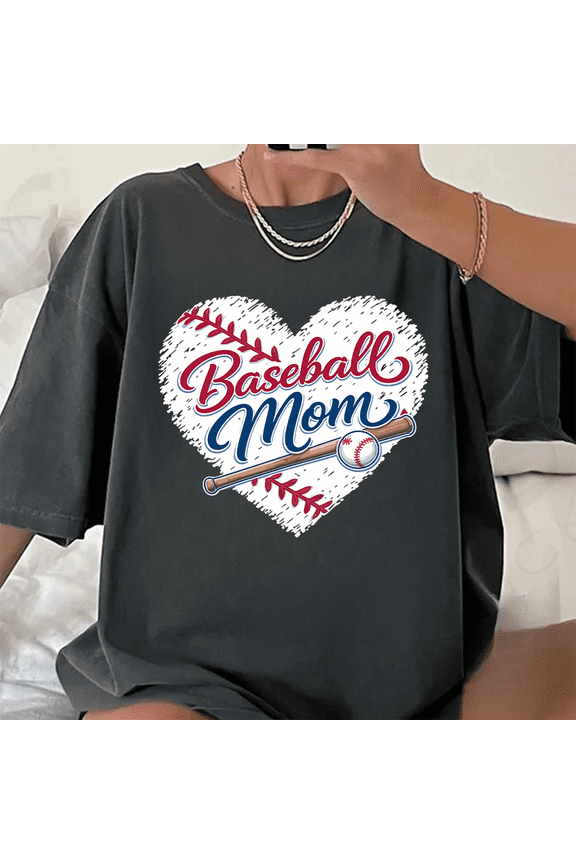 Baseball Mom Heart Graphic Tee