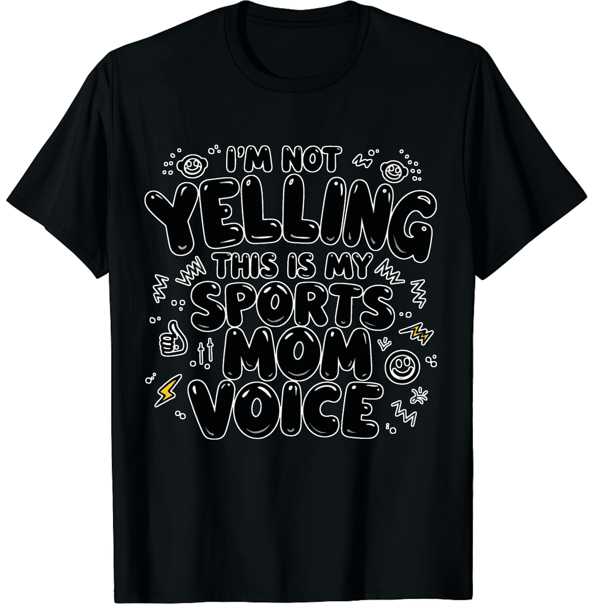 Baseball Mom Im Not Yelling Sports Voice Quote Short Sleeve T-Shirt for ...