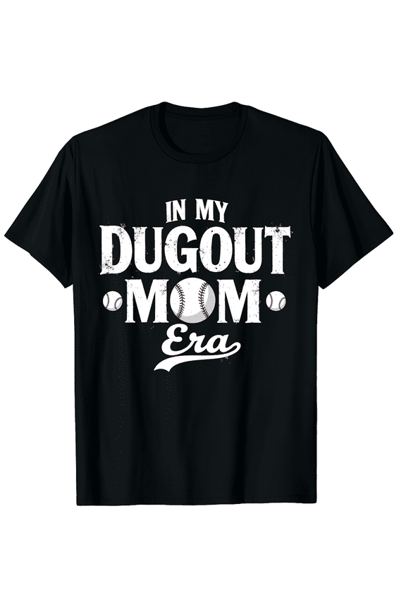 Baseball Mom In My Dugout Era Vintage Graphic Short Sleeve T-Shirt for Women Men Trendy Gift
