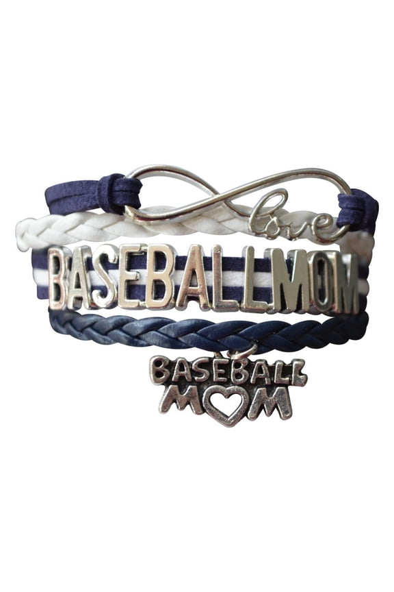 Baseball Mom Infinity Bracelet- Navy -