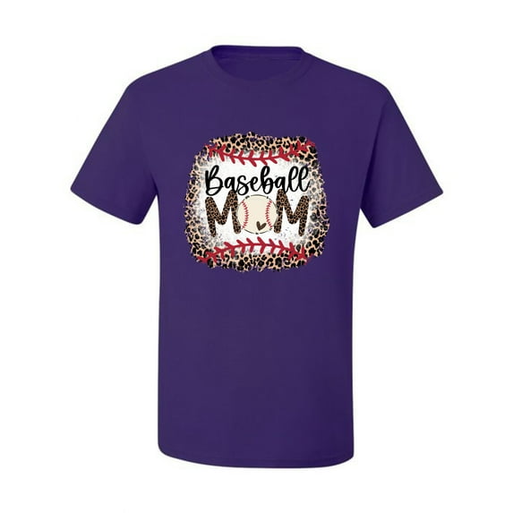 Baseball Mom Jaguar Print Sports Men's Graphic T-Shirt, Purple, Large