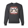 thumbnail image 1 of Baseball Mom Jaguar Print Sports Unisex Crewneck Graphic Sweatshirt, Heather Black, Small, 1 of 4