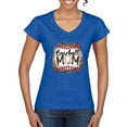 thumbnail image 1 of Baseball Mom Jaguar Print Sports Women's Standard V-Neck Tee, Royal, X-Large, 1 of 5