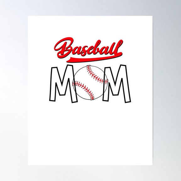 Baseball Mom, Momma Baseball, Baseball Moms, Team Mom Baseball Poster Wall Art, Modern Wall Decor For Living Room Bedroom, 8x12 UNFRAMED